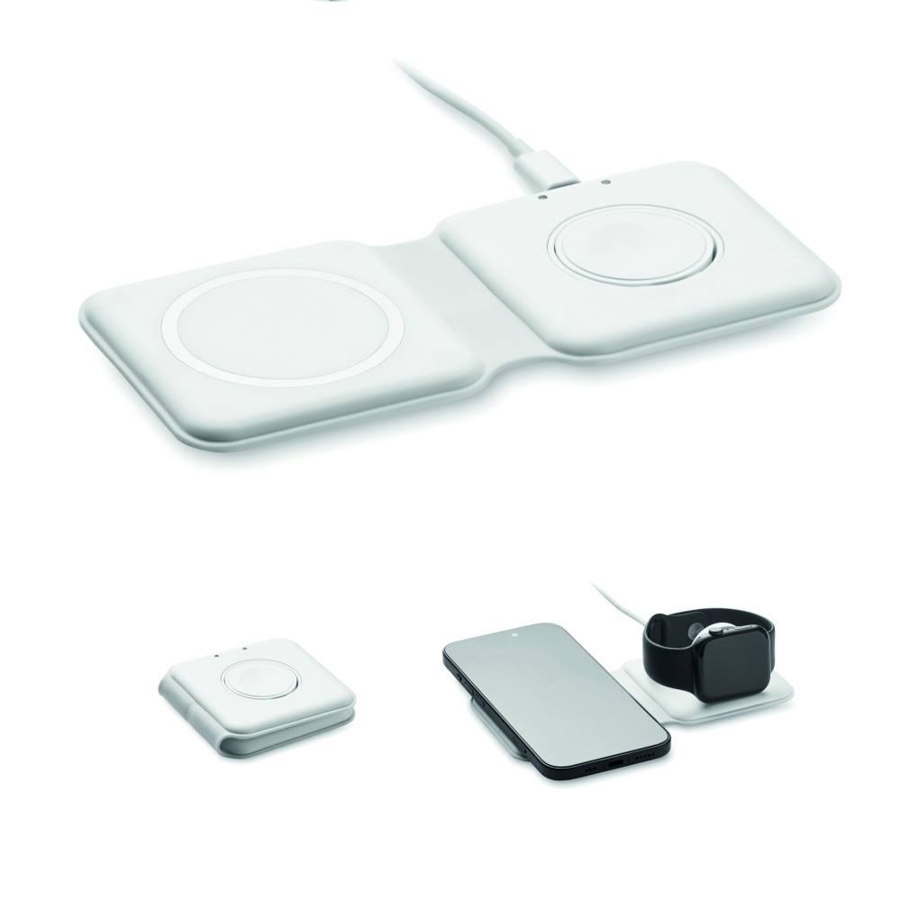 Logotrade liikelahja mainoslahja kuva: 2 in 1 taitettava laturi 15W